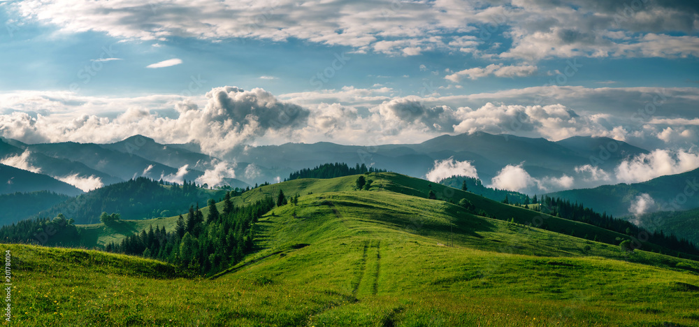 nature life area mountains and blue sky